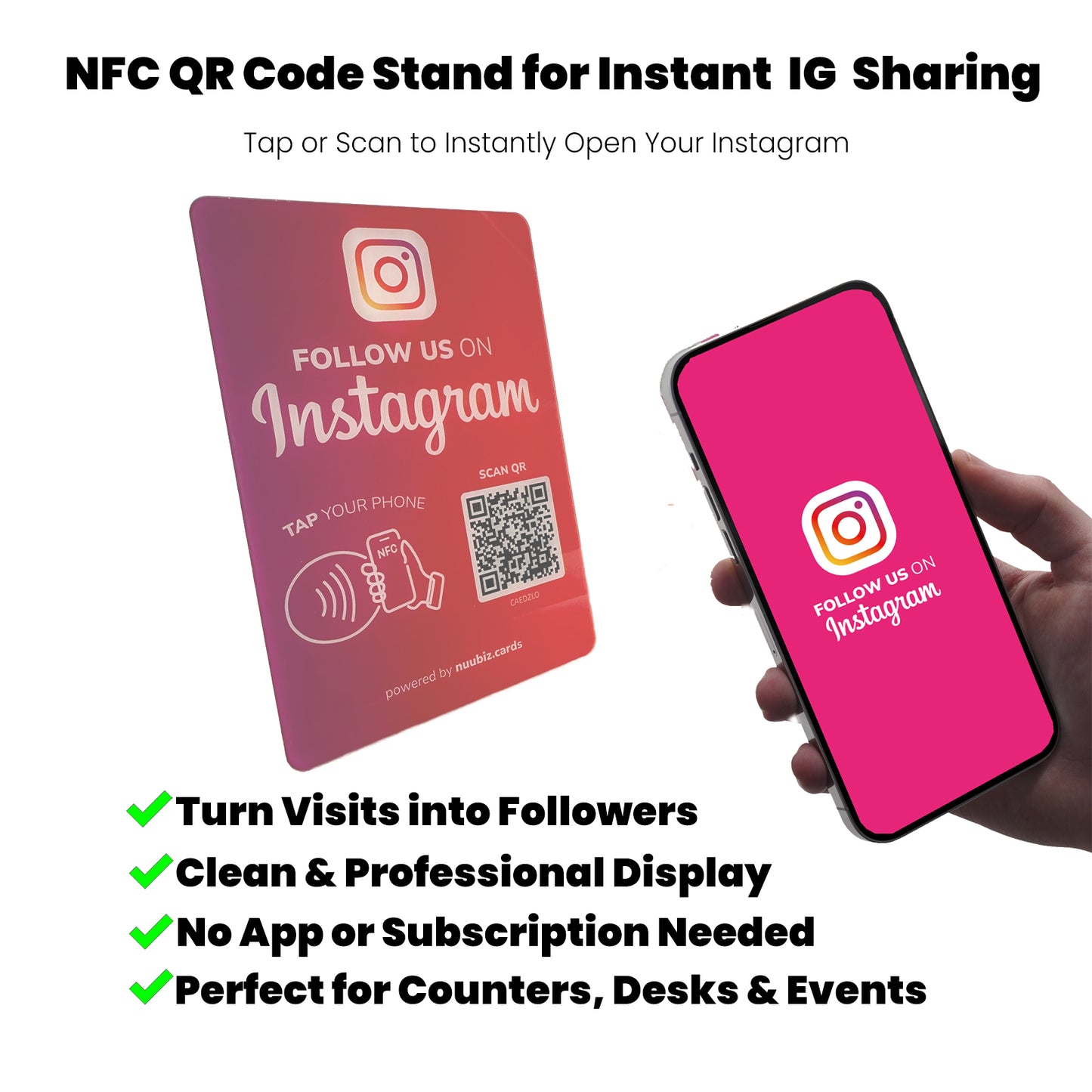 Instagram QR Code NFC Stand