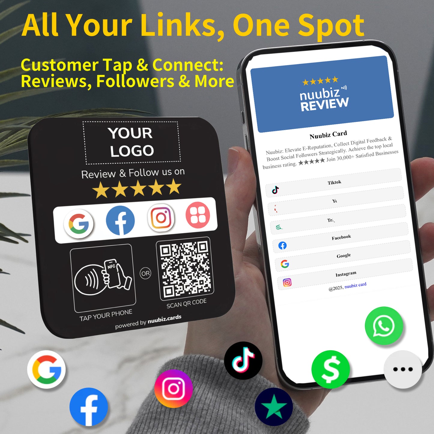 Custom Multilink Review & Social Media Sign Plate
