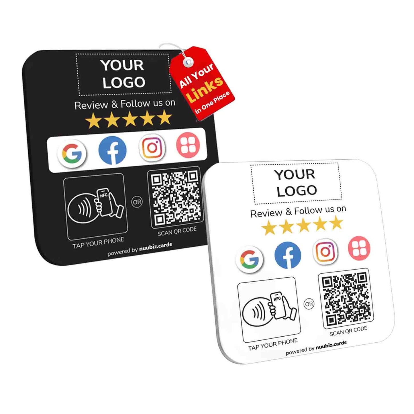 Custom Multilink Review & Social Media Sign Plate