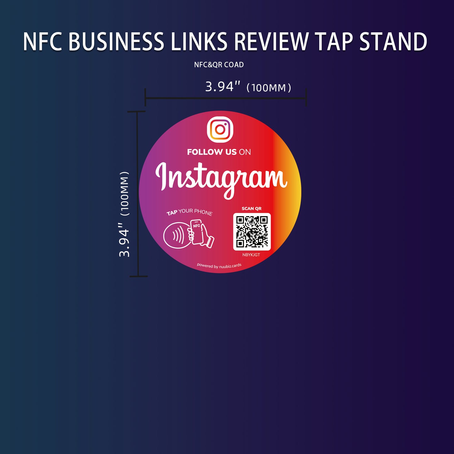 NFC Instagram QR Code Stickers (3 Pack)
