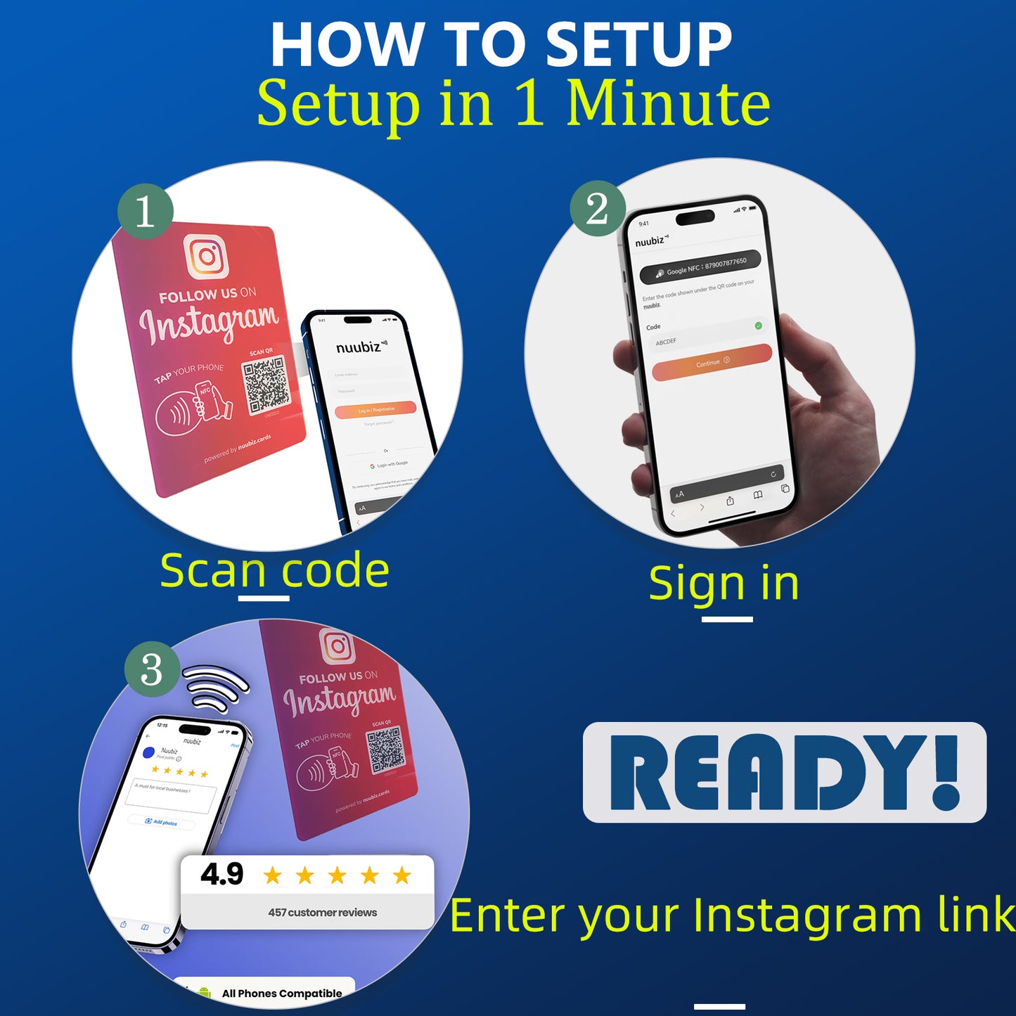 Instagram QR Code NFC Stand