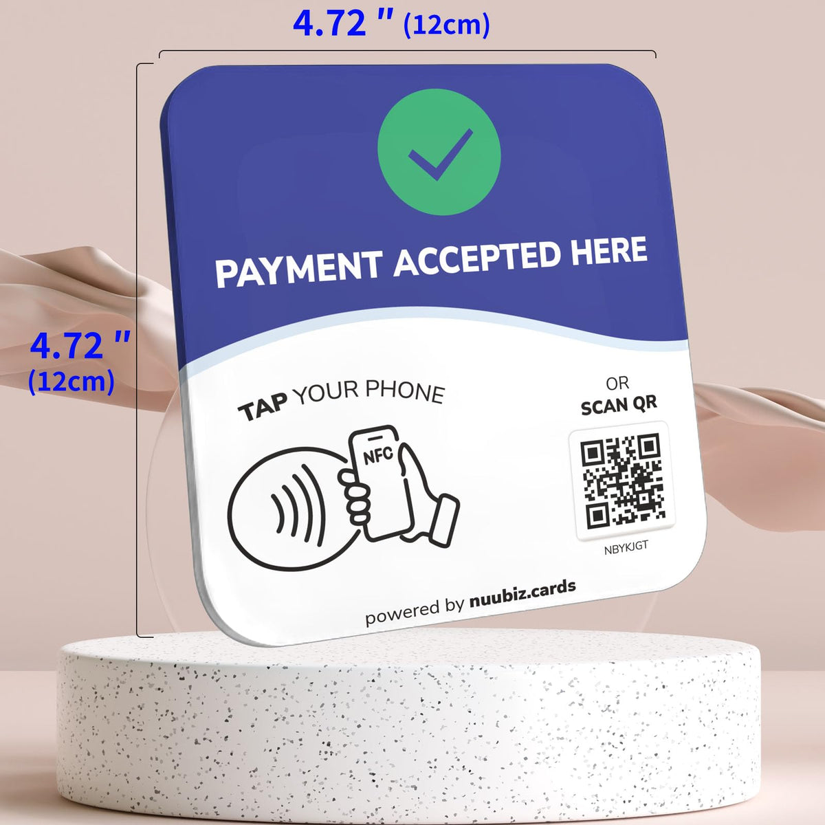 NFC Business QR Code Sign for Paying Here