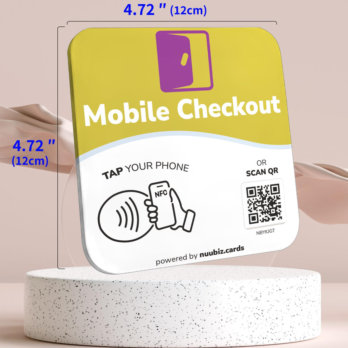 NFC Business QR Code Sign for Completing Mobile Checkout