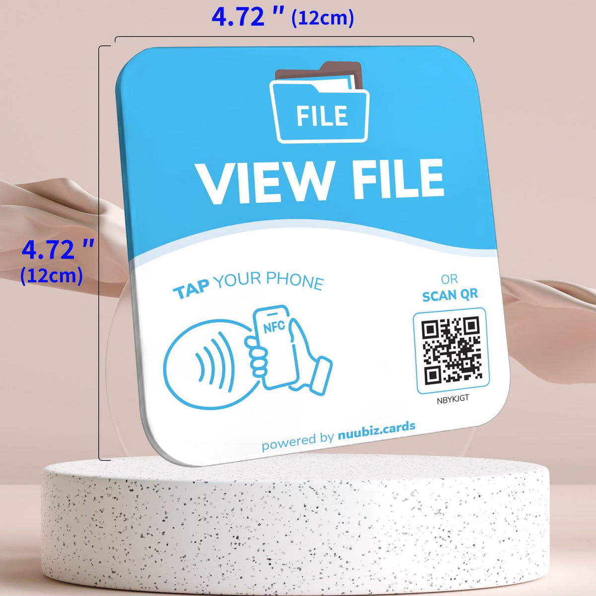 NFC Business QR Code Sign for Accessing a File