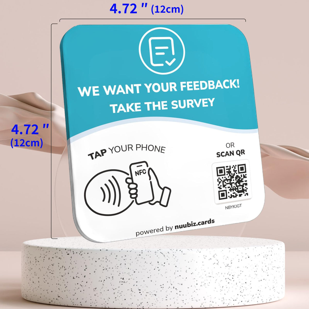 NFC Business QR Code Sign for Taking Customer Surveys