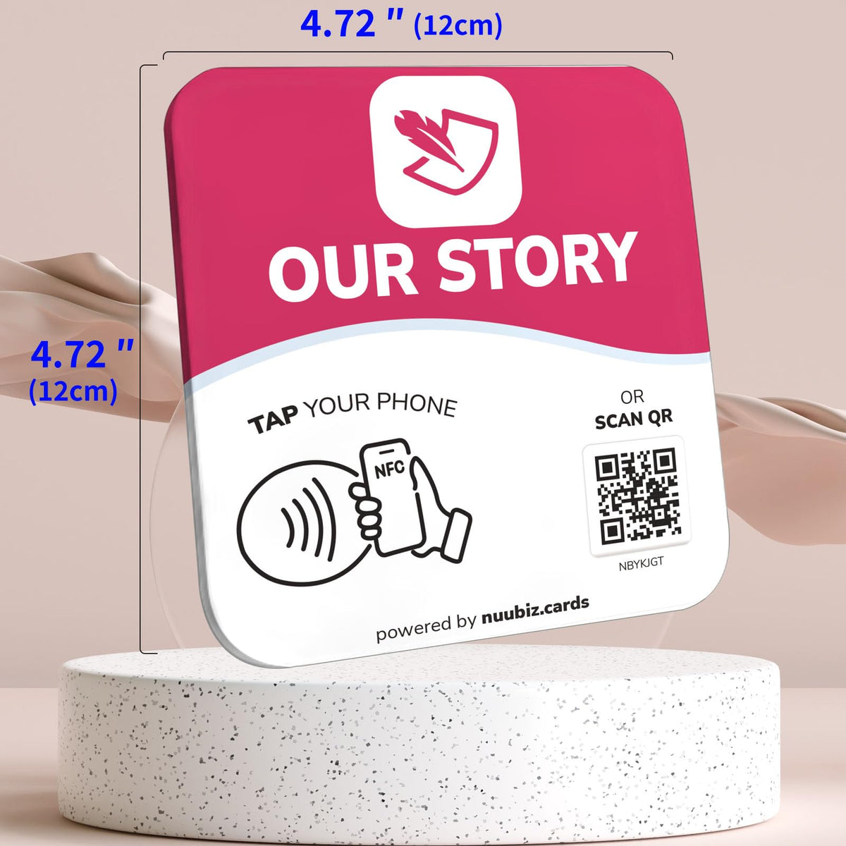 NFC Business QR Code Sign for Sharing Your Brand Story