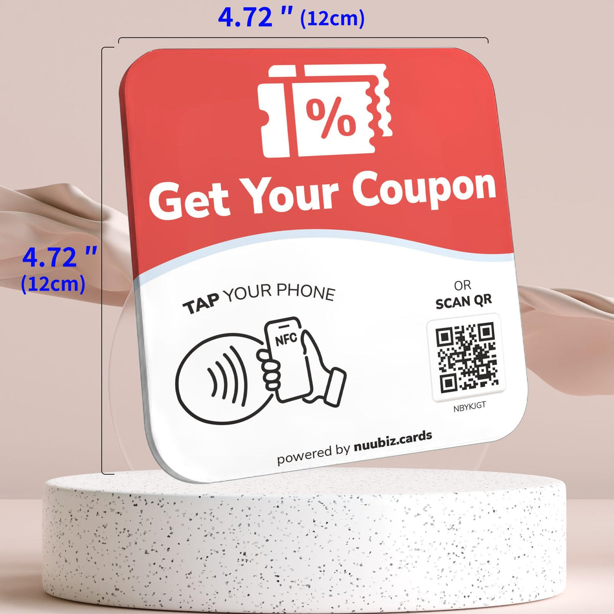 NFC Business QR Code Sign for Redeeming Coupons