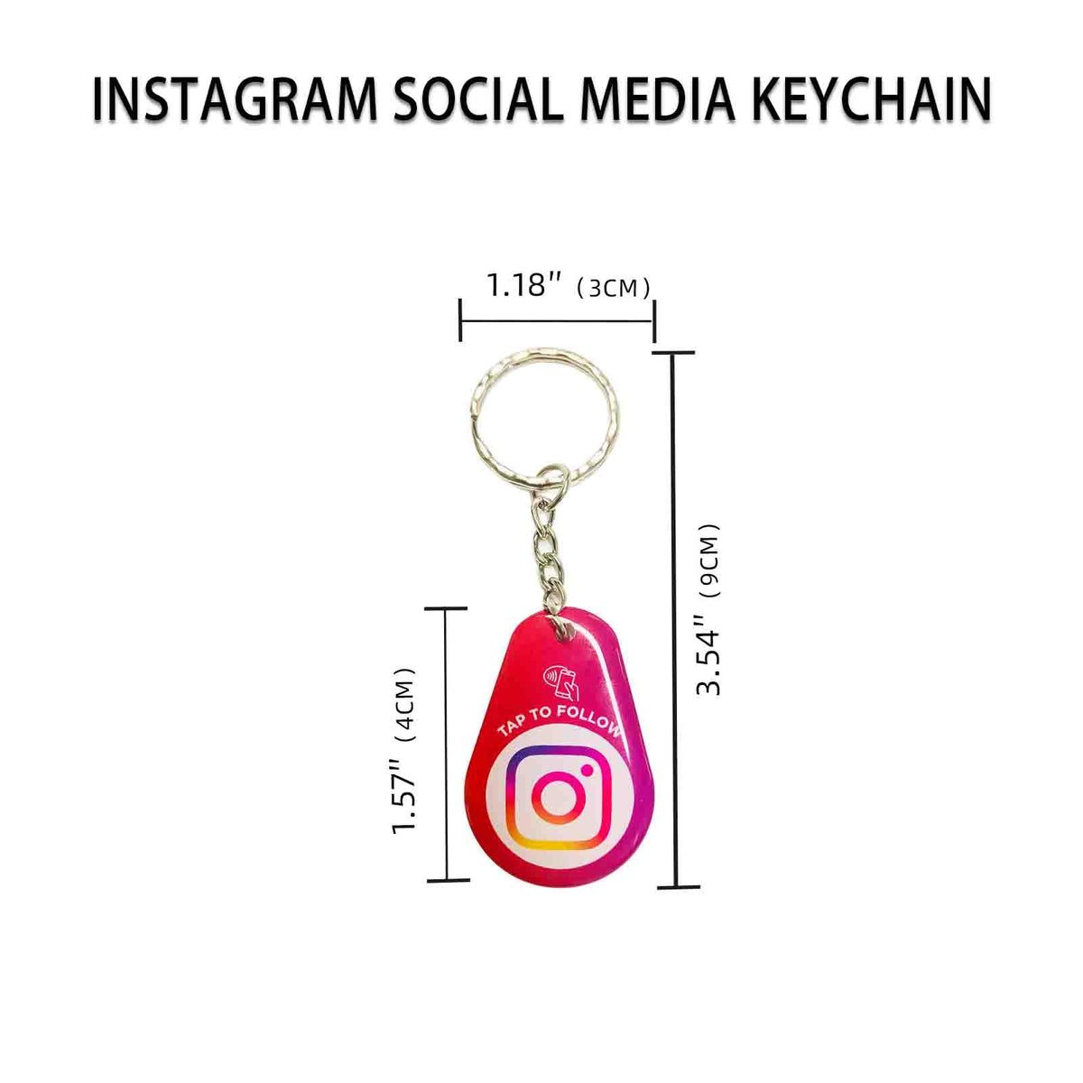 NUUBIZ Social Media NFC Keychain with QR Code for Instagram (1 PCS)