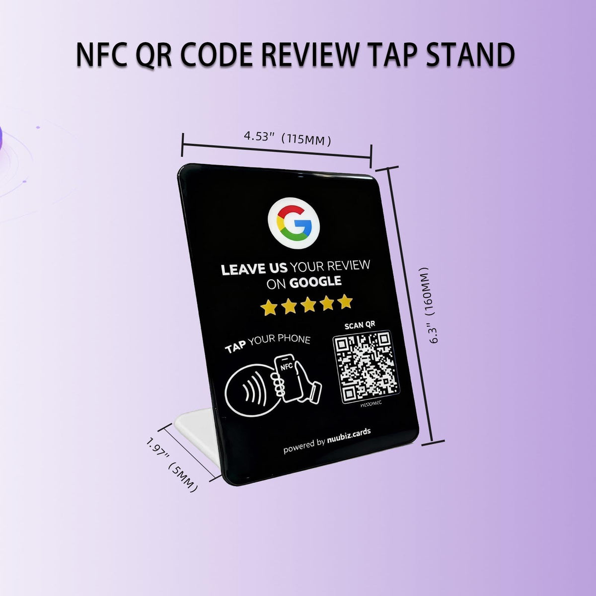 Review Stand for Google with NFC and QR Code (3 PCS), Large: 6.3" × 4.53"