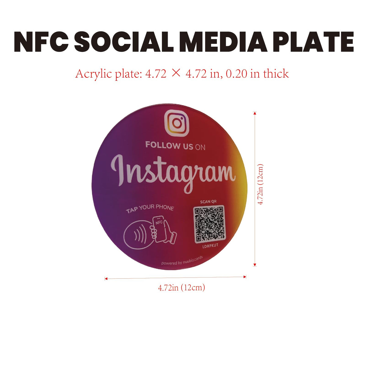 Follow Us on Social Media Sign for Instagram, NFC Tap Social Media QR Sign