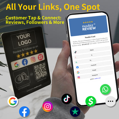 Custom Multilink Review & Social Media Sign Stand