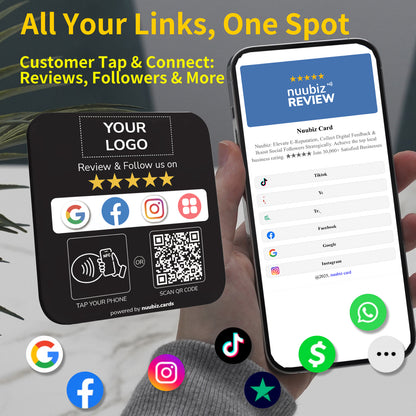 Custom Multilink Review & Social Media Sign Plate