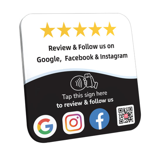 Google Review plate & Social Media Sign NFC Plate with QR Code