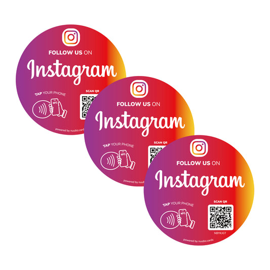 NFC Instagram QR Code Stickers (3 Pack)