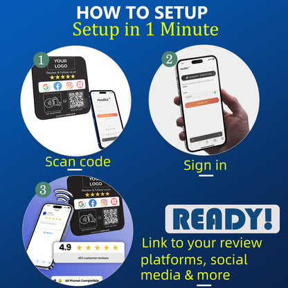 Custom Multilink Review & Social Media Sign Plate
