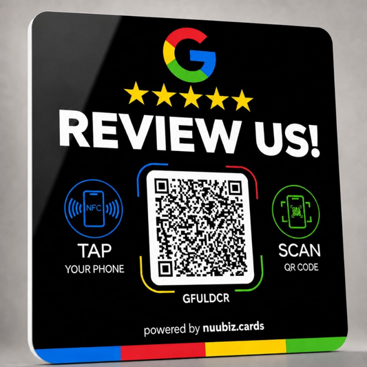 Tap NFC Review Plate for Google with QR Code(Larger:7.09 × 7.09")