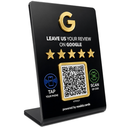 NFC Review Tap Stand for Google with QR Code,Lager Size: 6.3" *4.45"