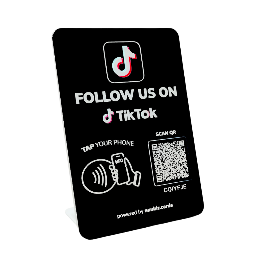 NUUBIZ Social Media QR Code NFC Stand for Tiktok (Large Size: 6.3"*4.45")