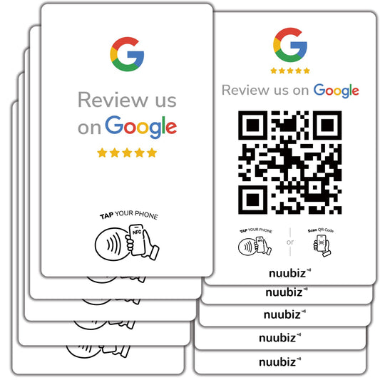 NUUBIZ Review Tap Card for Google - NFC & QR Code Sign(5 PCS)