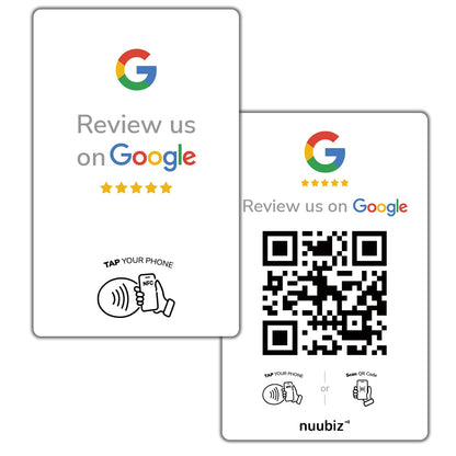 NUUBIZ Review Tap Card for Google - NFC & QR Code Sign