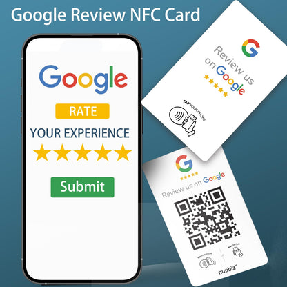 NUUBIZ Review Tap Card for Google (3 PCS)- NFC & QR Code Sign