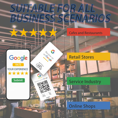 NUUBIZ Review Tap Card for Google (3 PCS)- NFC & QR Code Sign