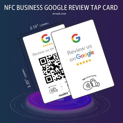 NUUBIZ Review Tap Card for Google (3 PCS)- NFC & QR Code Sign