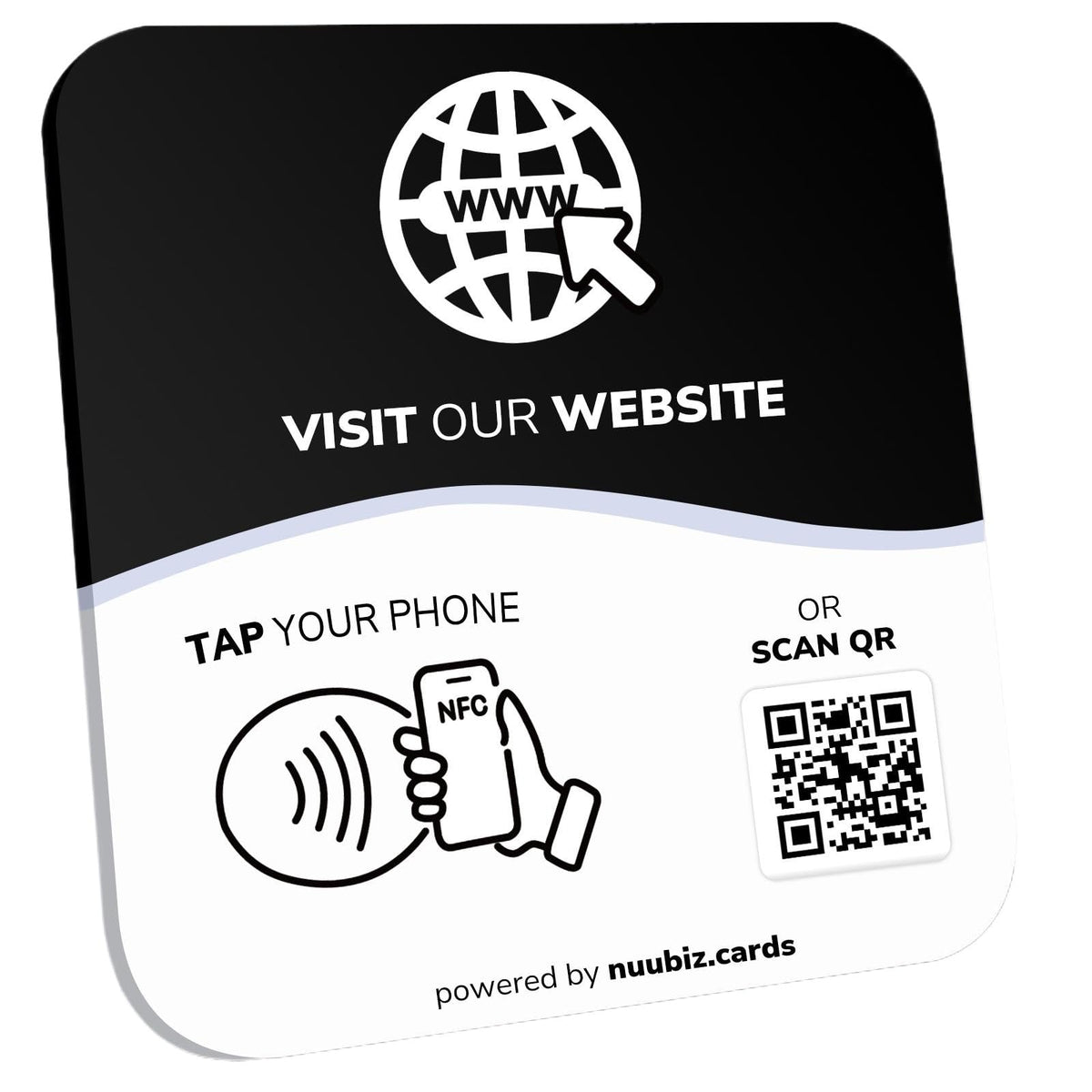 NFC Business QR Code Sign Plate for Website or Social Media