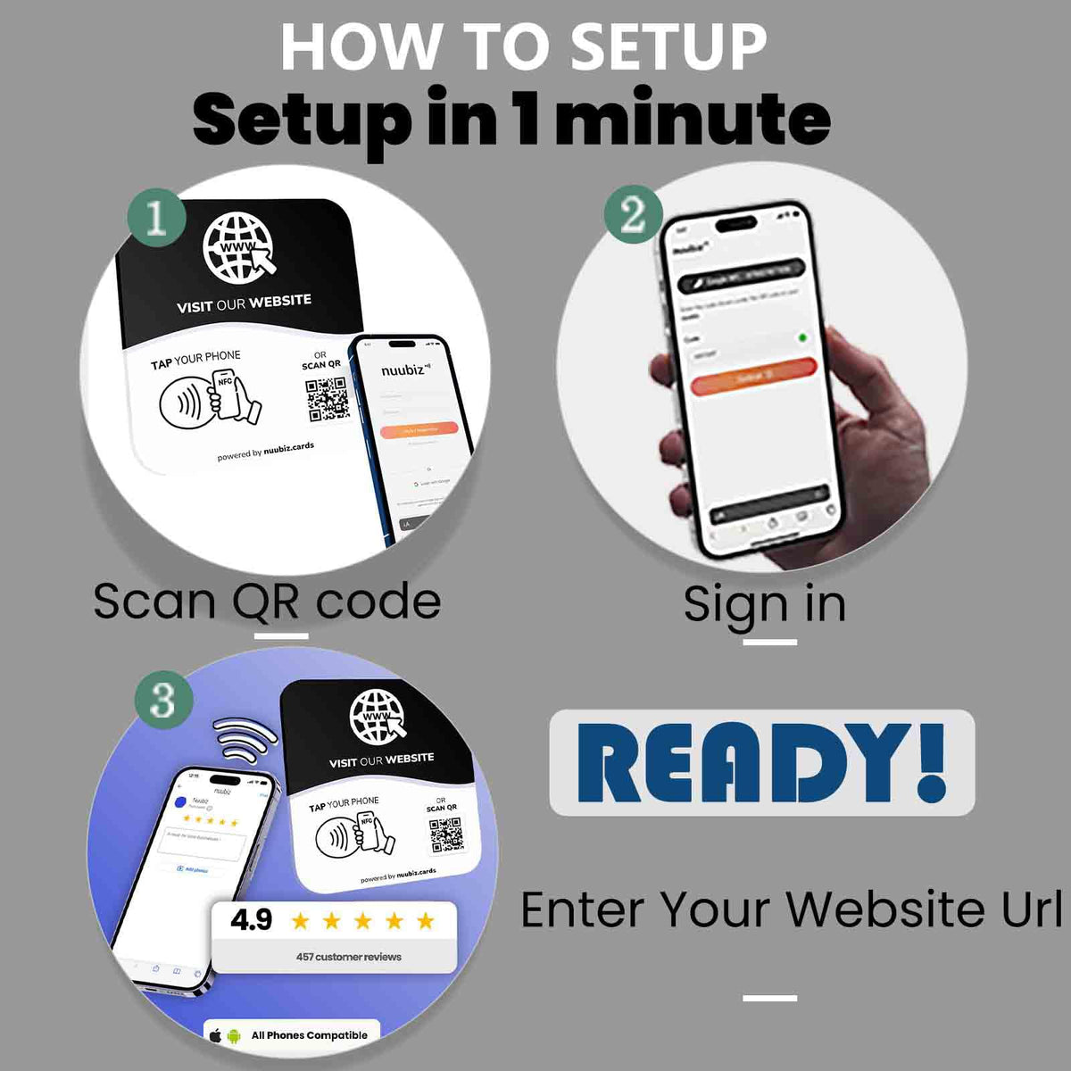 NFC Business QR Code Sign Plate for Website or Social Media