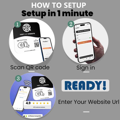 NFC Business QR Code Sign Plate for Website or Social Media