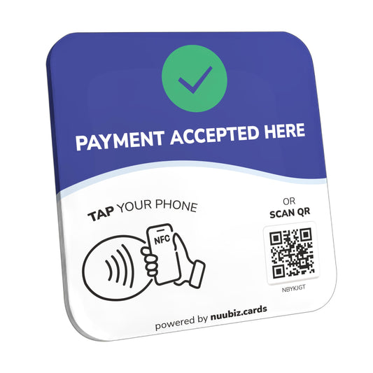 NFC Business QR Code Sign for Paying Here
