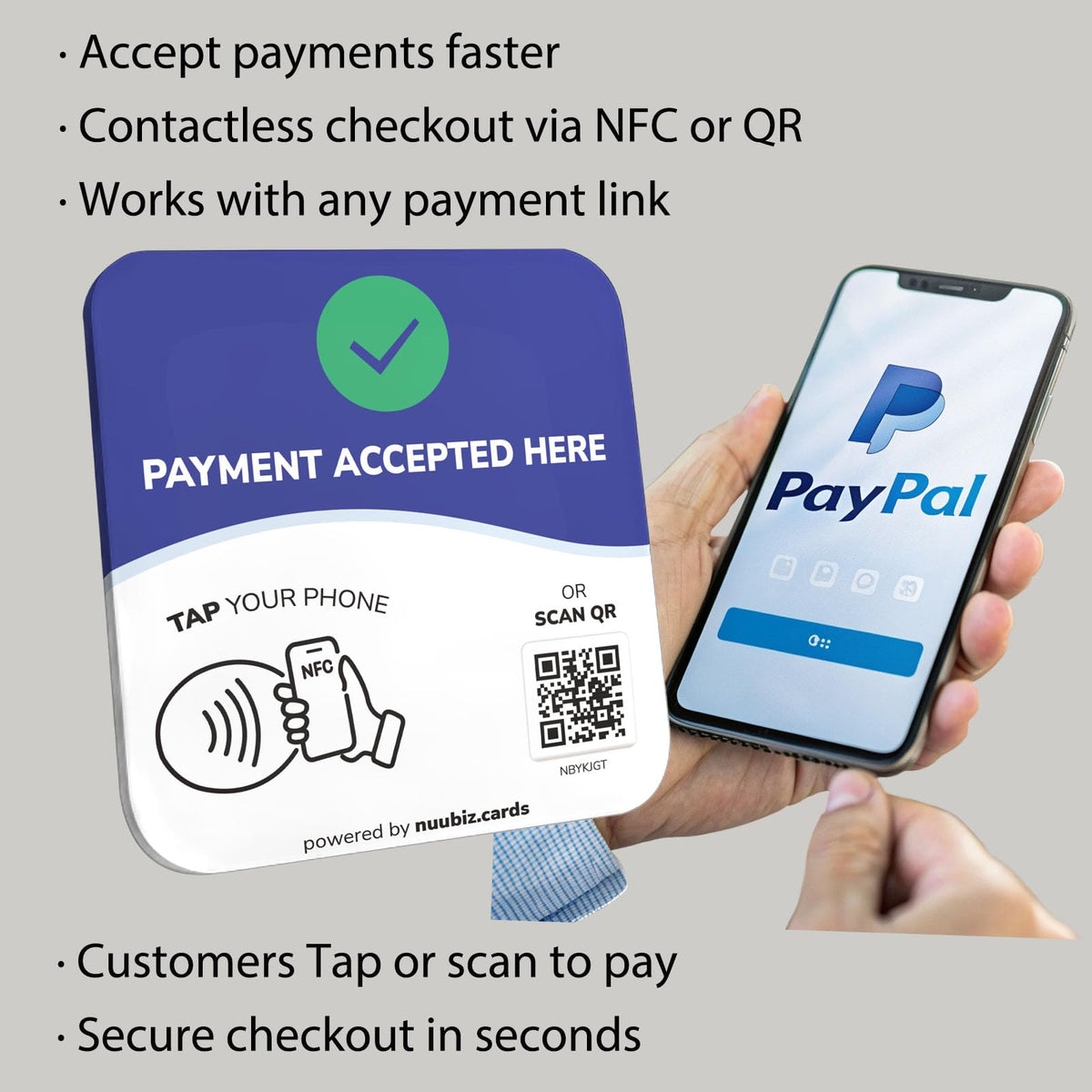 NFC Business QR Code Sign for Paying Here