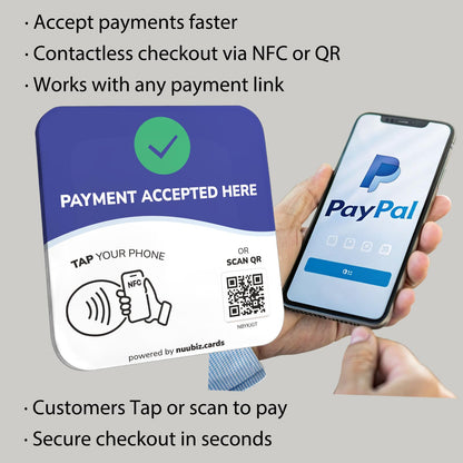 NFC Business QR Code Sign for Paying Here
