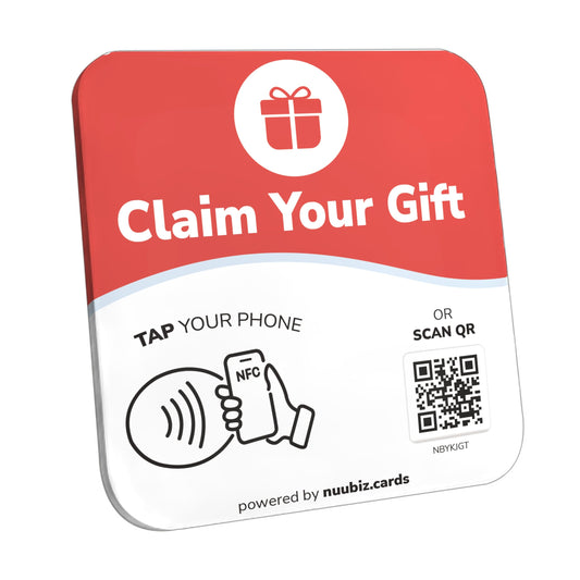 NFC Business QR Code Sign for Claiming Your Gifts