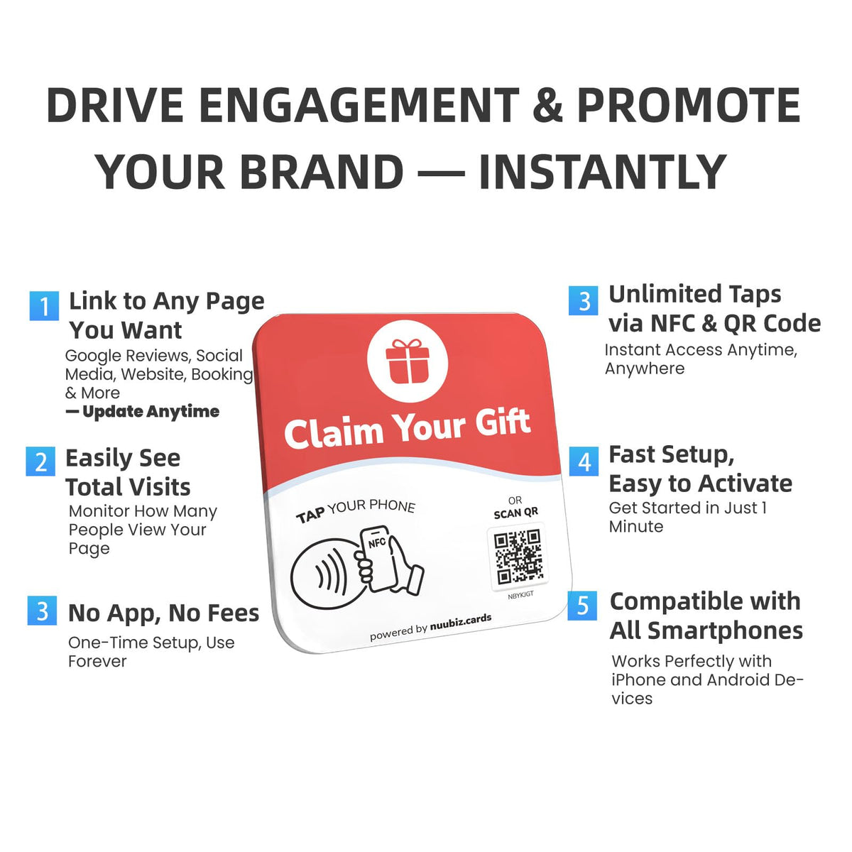 NFC Business QR Code Sign for Claiming Your Gifts