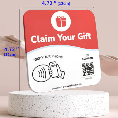 NFC Business QR Code Sign for Claiming Your Gifts