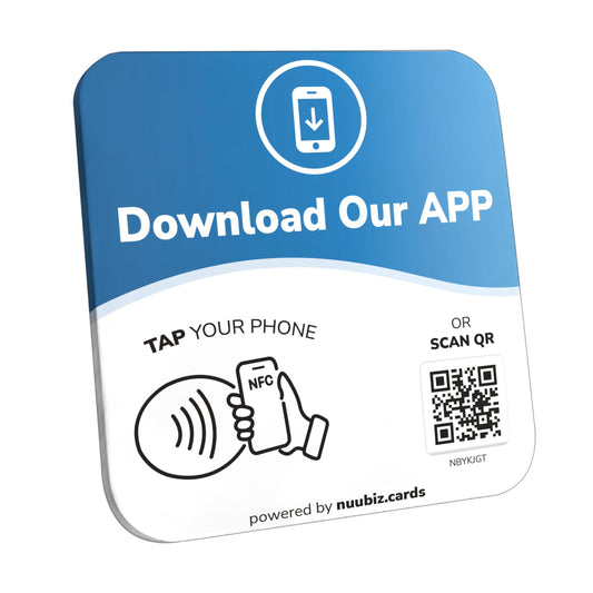 NFC Business QR Code Sign for App Downloads