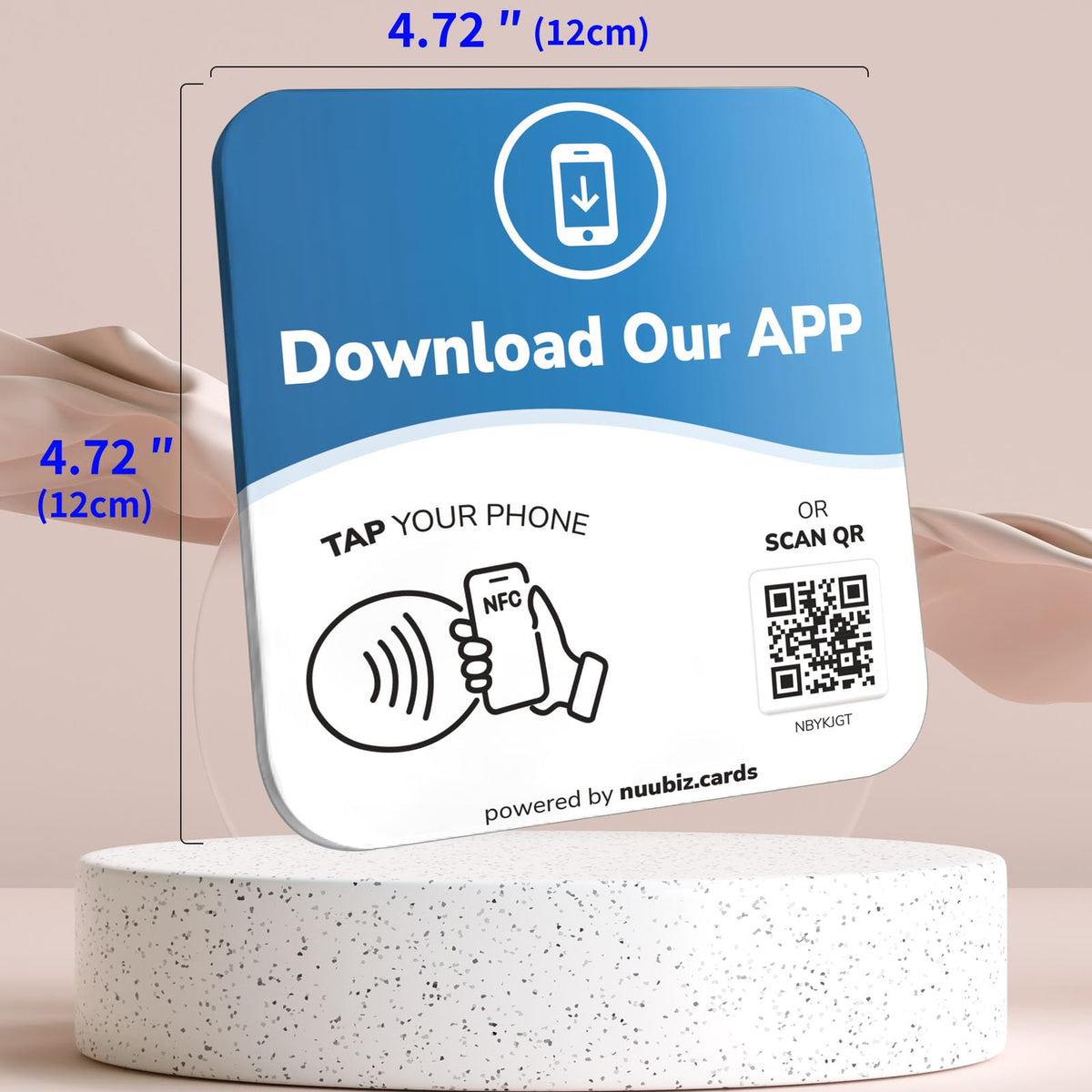 NFC Business QR Code Sign for App Downloads