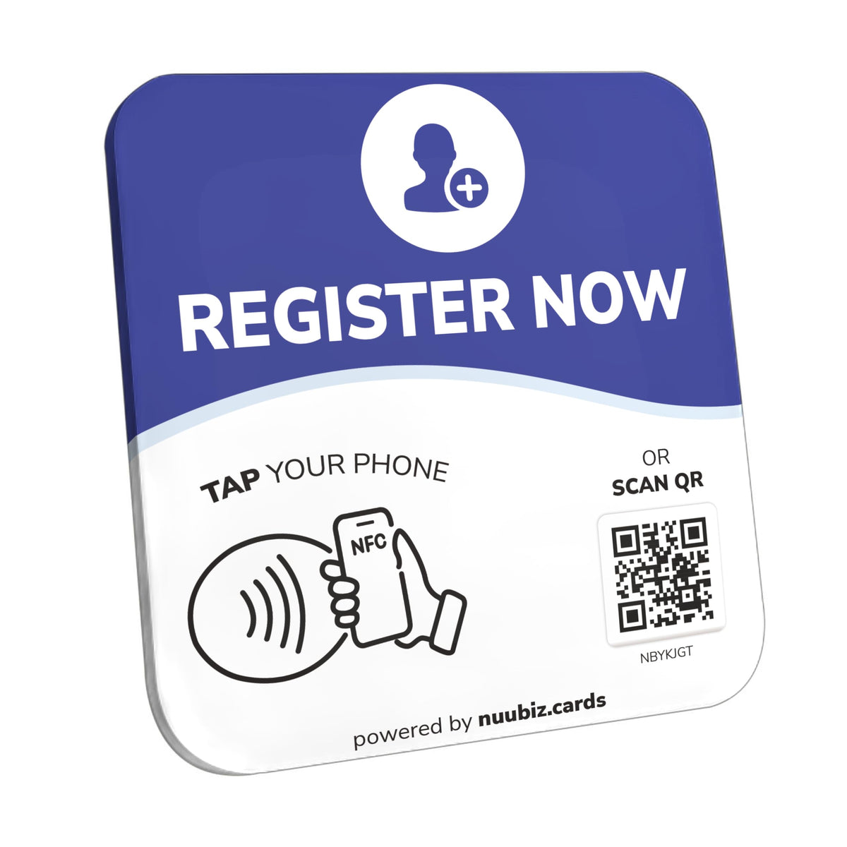 NFC Business QR Code Sign for Registering New Users