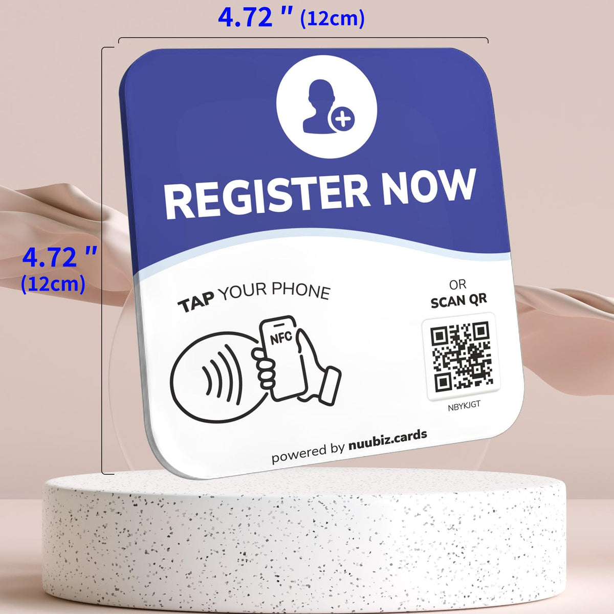 NFC Business QR Code Sign for Registering New Users