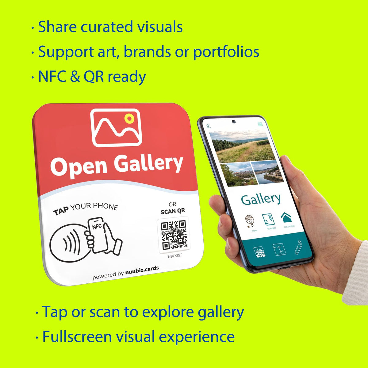 NFC Business QR Code Sign for Opening Image Gallery