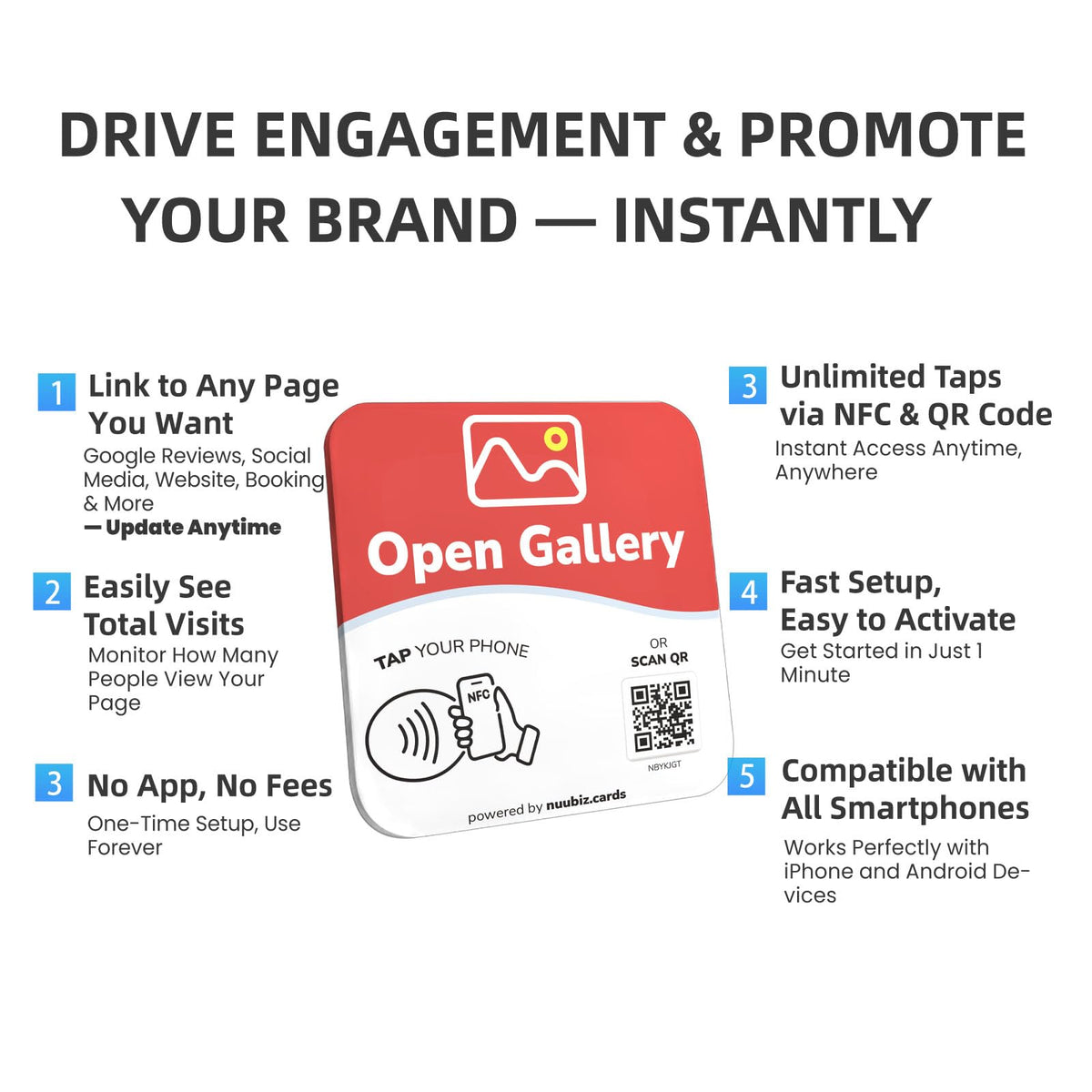 NFC Business QR Code Sign for Opening Image Gallery