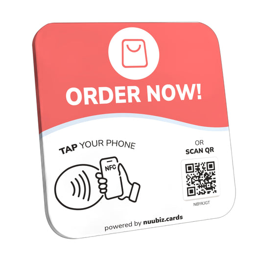 NFC Business QR Code Sign for Placing Online Orders