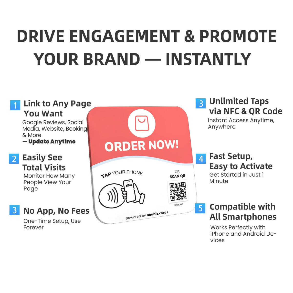 NFC Business QR Code Sign for Placing Online Orders
