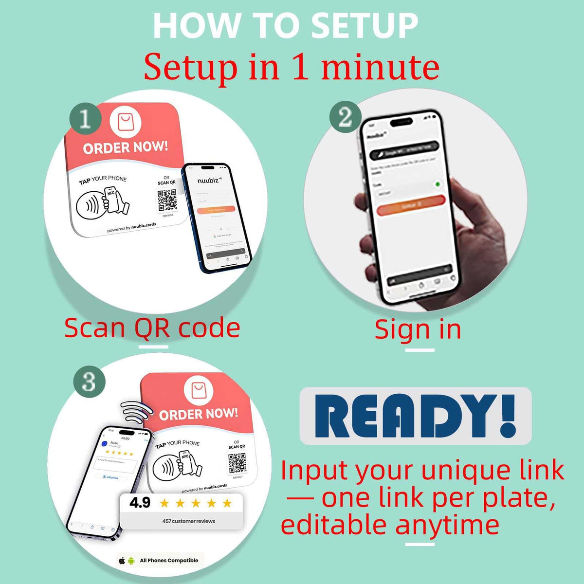 NFC Business QR Code Sign for Placing Online Orders