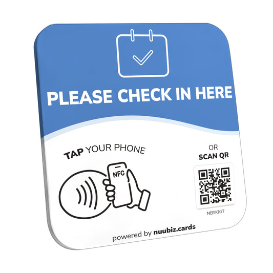 NFC Business QR Code Sign for Customer Check