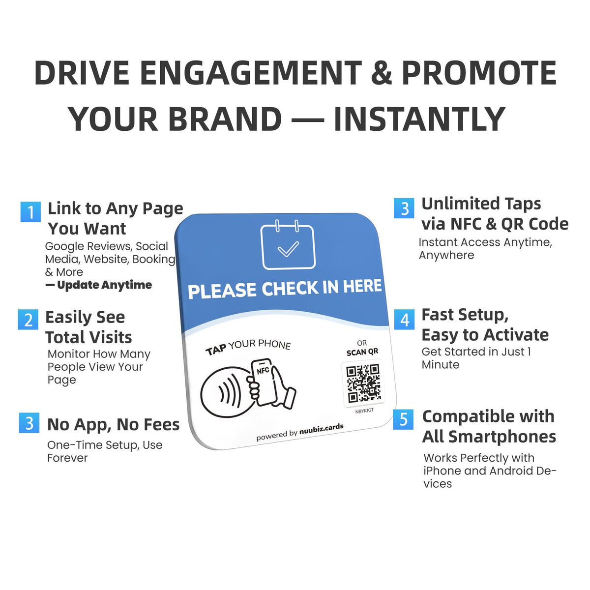 NFC Business QR Code Sign for Customer Check