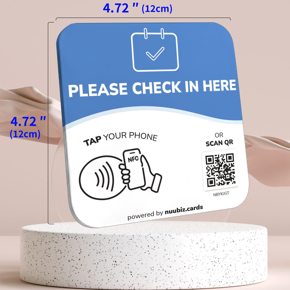 NFC Business QR Code Sign for Customer Check