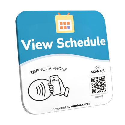 NFC Business QR Code Sign for Viewing Your Schedule