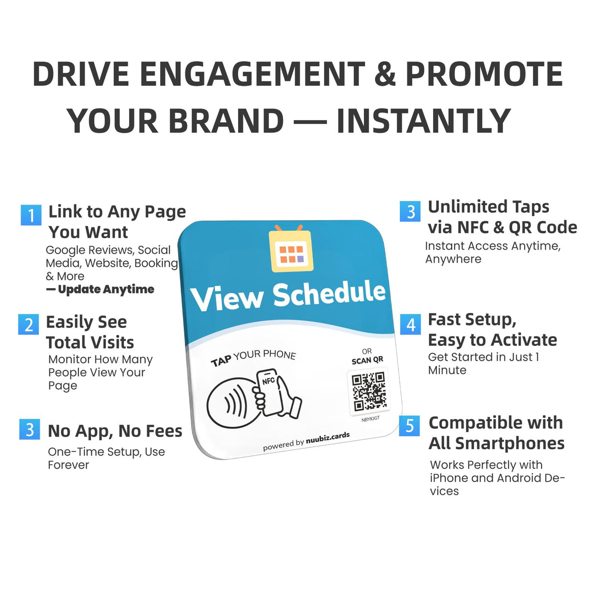 NFC Business QR Code Sign for Viewing Your Schedule
